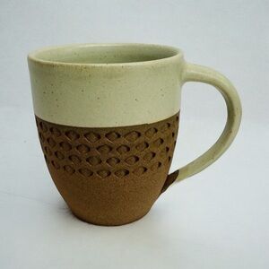 Milky Chai Coffee Mug Cup Handmade in Nepal Brown Cream Tan Tea Dining Drinks